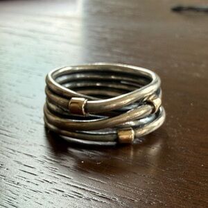 Pandora Two-Tone Silver and Gold Stacked Ring